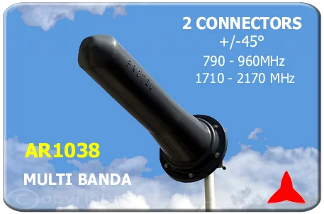 AR1038 Directional Antenna Yagi High Gain, band 3G GSM-R umts  dcs gsm lte 4g 750 - 960 MHz 1710 - 2170 MHz