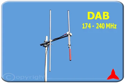 DAB-ARYCKM-D-25X BAND DAB Directional Yagi Antenna 2 elements 174-240 MHz Protel