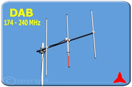 DAB-ARYCKM-D-37X NARROW-BAND DAB Directional Yagi Antenna 3 elements 174-300 MHz Protel